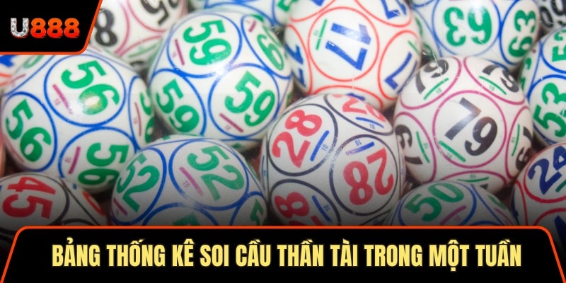 Bảng thống kê soi cầu thần tài minh họa trong một tuần